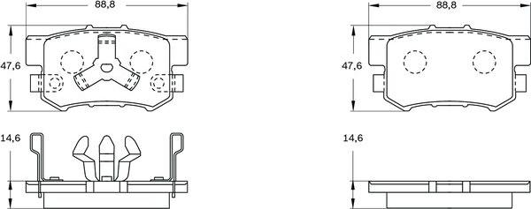 BOSCH 0 986 BB0 388 - Kit pastiglie freno, Freno a disco autozon.pro