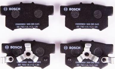 BOSCH 0 986 BB0 388 - Kit pastiglie freno, Freno a disco autozon.pro