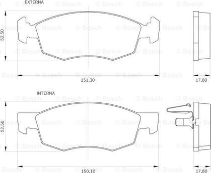 BOSCH 0 986 BB0 250 - Kit pastiglie freno, Freno a disco autozon.pro