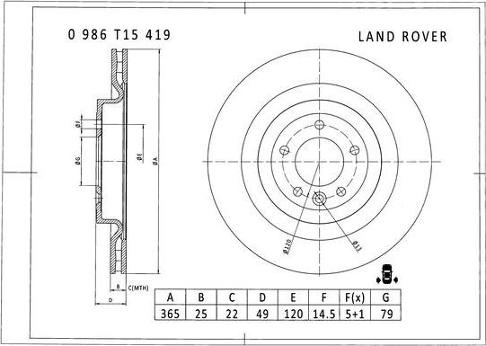 BOSCH 0 986 T15 419 - Discofreno autozon.pro