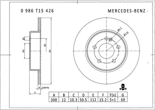 BOSCH 0 986 T15 426 - Discofreno autozon.pro