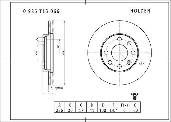 BOSCH 0 986 T15 066 - Discofreno autozon.pro