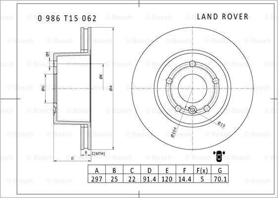 BOSCH 0 986 T15 062 - Discofreno autozon.pro