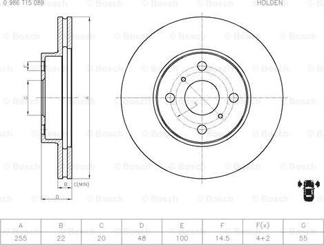 BOSCH 0 986 T15 089 - Discofreno autozon.pro