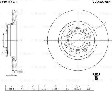 BOSCH 0 986 T15 034 - Discofreno autozon.pro