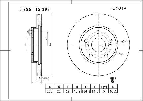 BOSCH 0 986 T15 197 - Discofreno autozon.pro