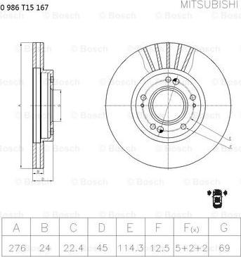 BOSCH 0 986 T15 167 - Discofreno autozon.pro