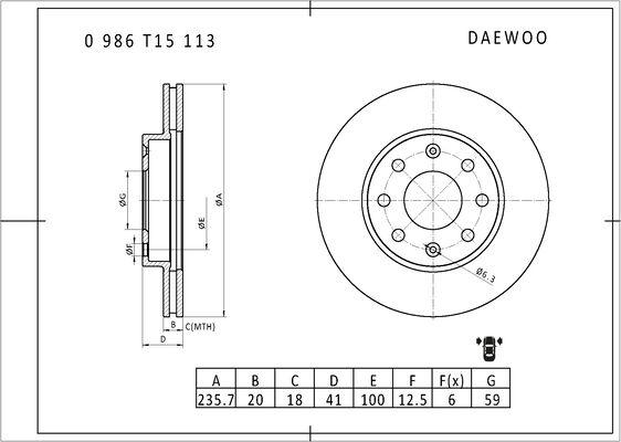 BOSCH 0 986 T15 113 - Discofreno autozon.pro