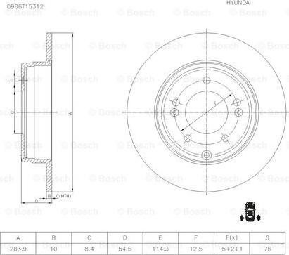 BOSCH 0 986 T15 312 - Discofreno autozon.pro