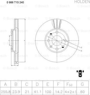 BOSCH 0 986 T15 240 - Discofreno autozon.pro