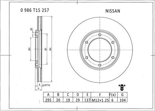 BOSCH 0 986 T15 257 - Discofreno autozon.pro