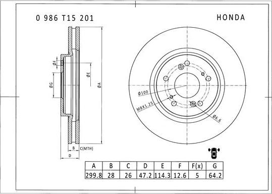 BOSCH 0 986 T15 201 - Discofreno autozon.pro