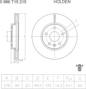 BOSCH 0 986 T15 215 - Discofreno autozon.pro