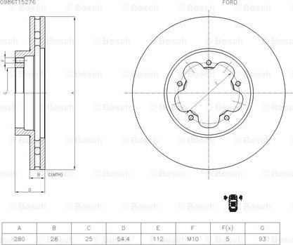 BOSCH 0 986 T15 276 - Discofreno autozon.pro