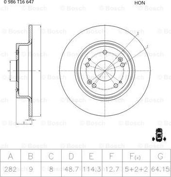 BOSCH 0 986 T16 647 - Discofreno autozon.pro