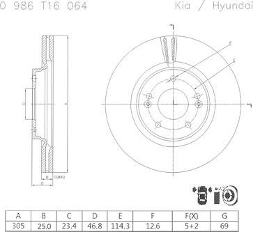 BOSCH 0 986 T16 064 - Discofreno autozon.pro