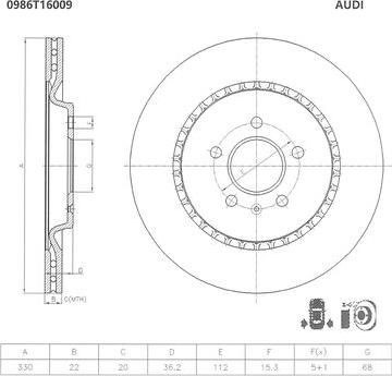 BOSCH 0 986 T16 009 - Discofreno autozon.pro