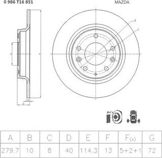 BOSCH 0 986 T16 851 - Discofreno autozon.pro