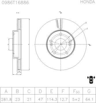 BOSCH 0 986 T16 886 - Discofreno autozon.pro