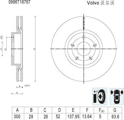 BOSCH 0 986 T16 767 - Discofreno autozon.pro