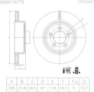 BOSCH 0 986 T16 776 - Discofreno autozon.pro