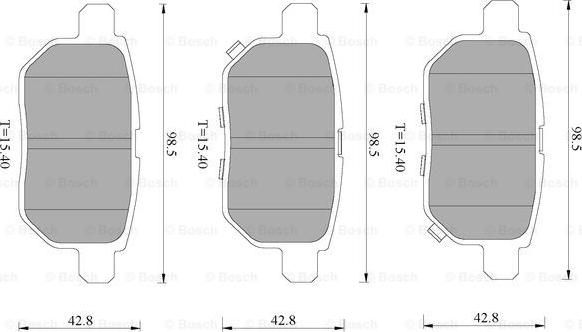 BOSCH 0 986 T11 165 - Kit pastiglie freno, Freno a disco autozon.pro