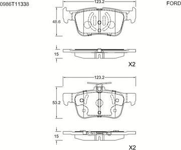 BOSCH 0 986 T11 338 - Kit pastiglie freno, Freno a disco autozon.pro