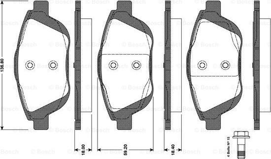 BOSCH 0 986 TB3 094 - Kit pastiglie freno, Freno a disco autozon.pro