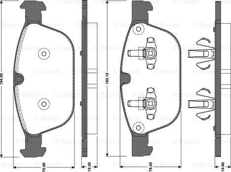 BOSCH 0 986 TB3 095 - Kit pastiglie freno, Freno a disco autozon.pro