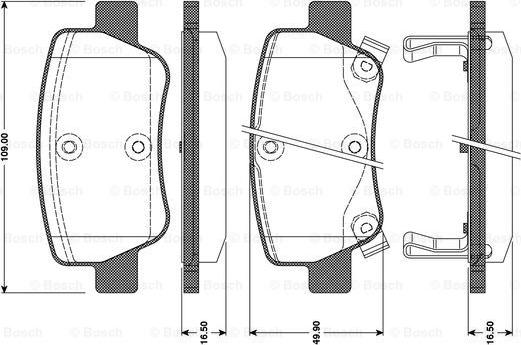 BOSCH 0 986 TB3 096 - Kit pastiglie freno, Freno a disco autozon.pro