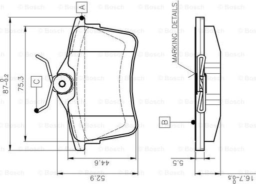 BOSCH 0 986 TB3 091 - Kit pastiglie freno, Freno a disco autozon.pro