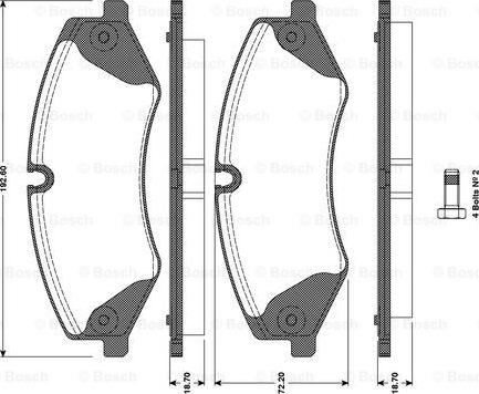 BOSCH 0 986 TB3 098 - Kit pastiglie freno, Freno a disco autozon.pro