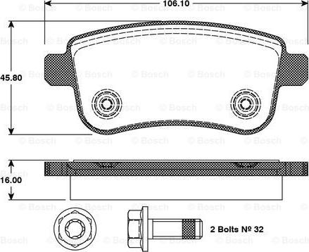 BOSCH 0 986 TB3 093 - Kit pastiglie freno, Freno a disco autozon.pro