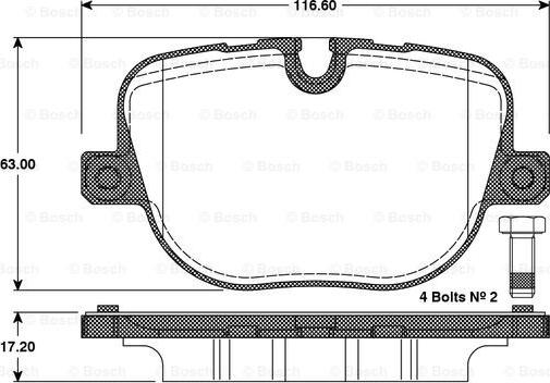 BOSCH 0 986 TB3 097 - Kit pastiglie freno, Freno a disco autozon.pro