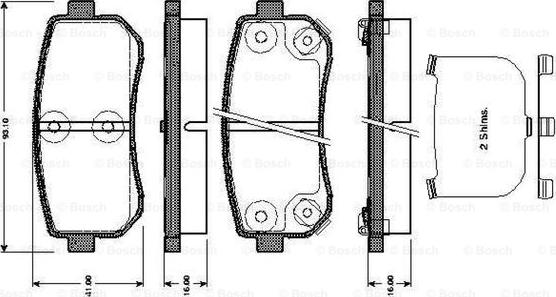 BOSCH 0 986 TB3 044 - Kit pastiglie freno, Freno a disco autozon.pro