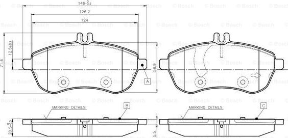 BOSCH 0 986 TB3 048 - Kit pastiglie freno, Freno a disco autozon.pro