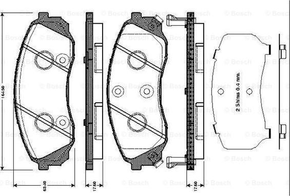 BOSCH 0 986 TB3 043 - Kit pastiglie freno, Freno a disco autozon.pro