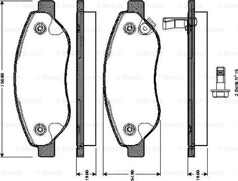 BOSCH 0 986 TB3 055 - Kit pastiglie freno, Freno a disco autozon.pro