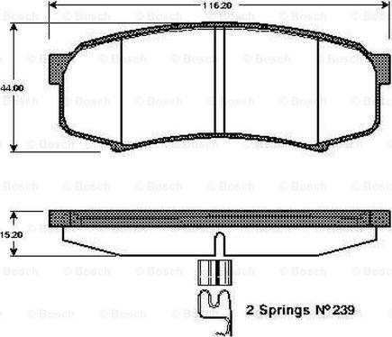 BOSCH 0 986 TB3 051 - Kit pastiglie freno, Freno a disco autozon.pro