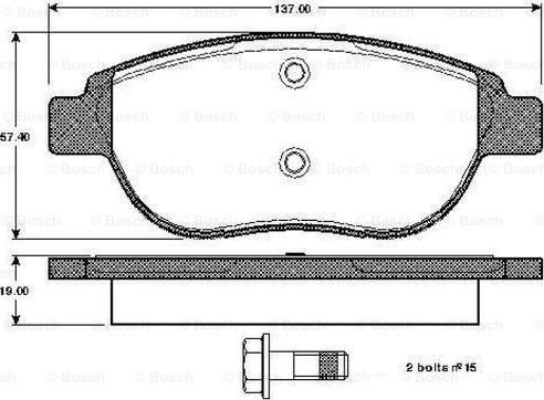 BOSCH 0 986 TB3 057 - Kit pastiglie freno, Freno a disco autozon.pro