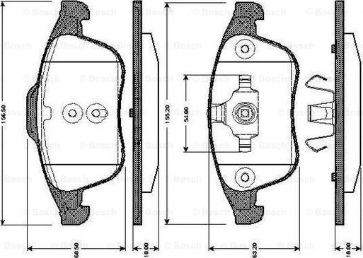 BOSCH 0 986 TB3 065 - Kit pastiglie freno, Freno a disco autozon.pro