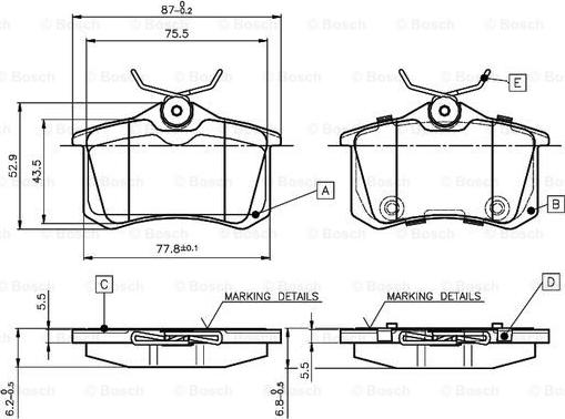 BOSCH 0 986 TB3 066 - Kit pastiglie freno, Freno a disco autozon.pro