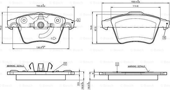 BOSCH 0 986 TB3 061 - Kit pastiglie freno, Freno a disco autozon.pro