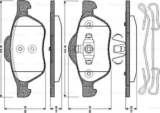 BOSCH 0 986 TB3 067 - Kit pastiglie freno, Freno a disco autozon.pro