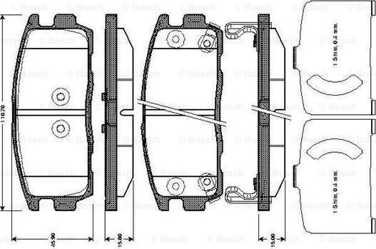 BOSCH 0 986 TB3 008 - Kit pastiglie freno, Freno a disco autozon.pro