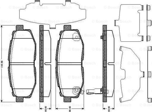 BOSCH 0 986 TB3 003 - Kit pastiglie freno, Freno a disco autozon.pro