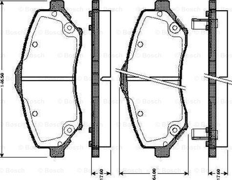 BOSCH 0 986 TB3 007 - Kit pastiglie freno, Freno a disco autozon.pro