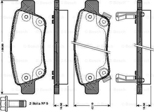 BOSCH 0 986 TB3 014 - Kit pastiglie freno, Freno a disco autozon.pro