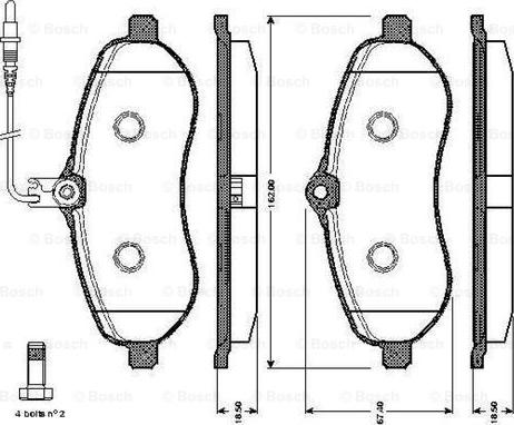 BOSCH 0 986 TB3 015 - Kit pastiglie freno, Freno a disco autozon.pro