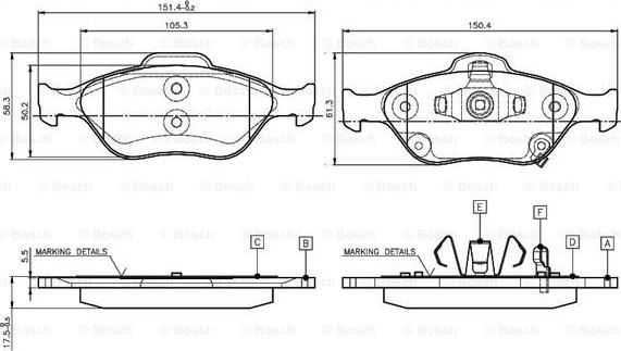 BOSCH 0 986 TB3 016 - Kit pastiglie freno, Freno a disco autozon.pro